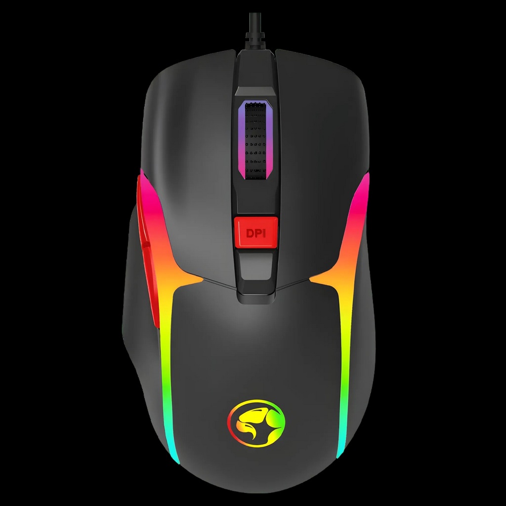 Marvo M360 Tepo 70 Wired Gaming Mouse - Black / 12800 DPI / 6-Step DPI / Polling Report: 500HZ (up to 1000HZ) / RGB backlight with 7 modes / M360 / M360